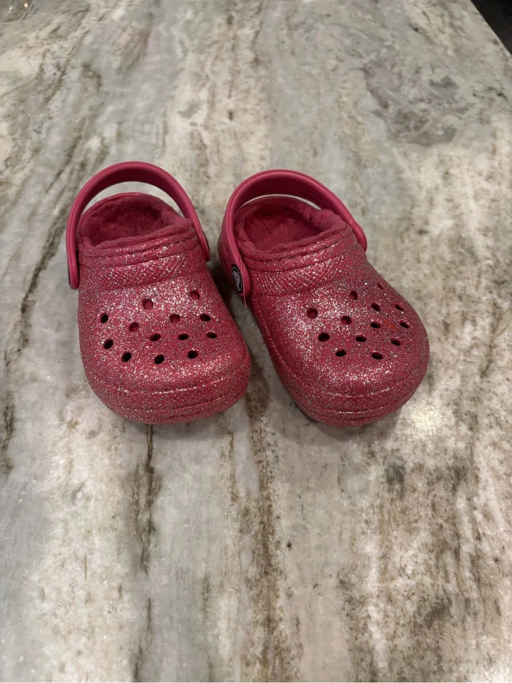 Toddler little kid Sparkle Slip-On Crocs- Pink size 6